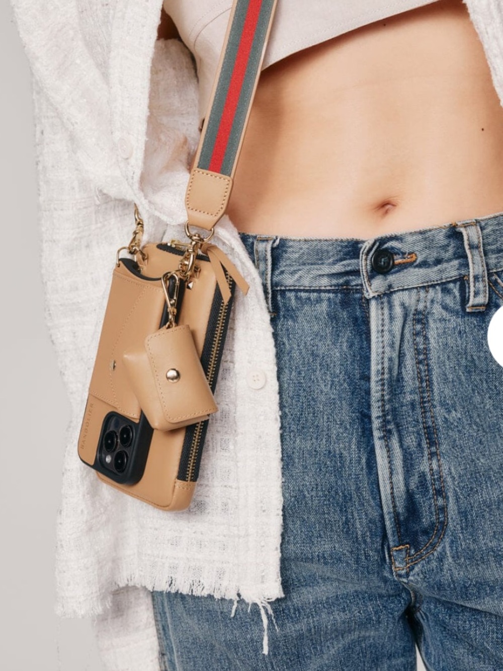 Bandolier AirPods Pro Pouch with clip in Tan
